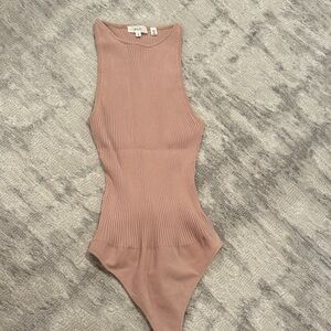 A.L.C. Mauve Ribbed Bodysuit